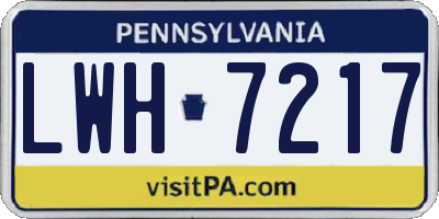 PA license plate LWH7217