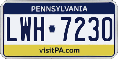 PA license plate LWH7230