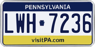 PA license plate LWH7236