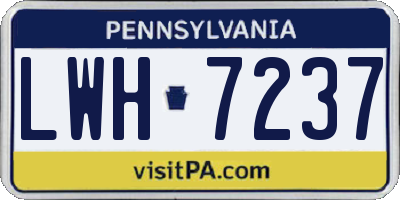 PA license plate LWH7237