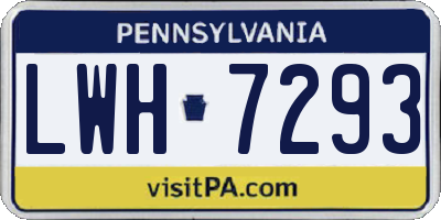 PA license plate LWH7293