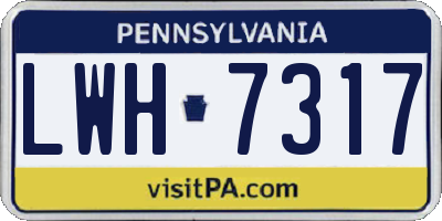 PA license plate LWH7317