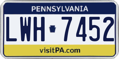 PA license plate LWH7452