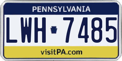 PA license plate LWH7485