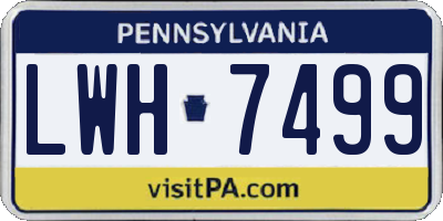 PA license plate LWH7499