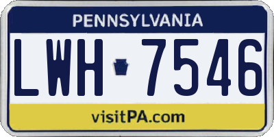 PA license plate LWH7546
