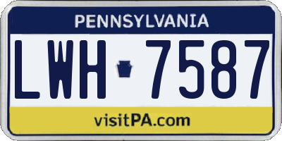 PA license plate LWH7587