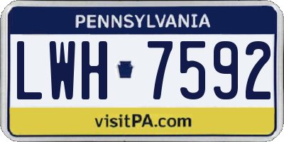 PA license plate LWH7592