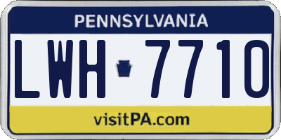 PA license plate LWH7710