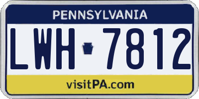 PA license plate LWH7812