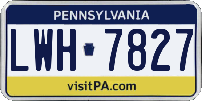 PA license plate LWH7827