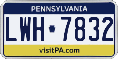 PA license plate LWH7832