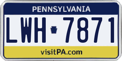 PA license plate LWH7871