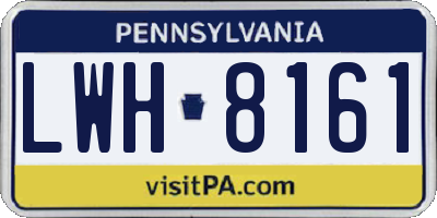 PA license plate LWH8161