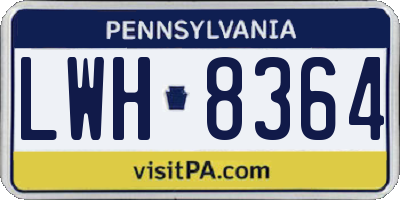PA license plate LWH8364