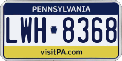 PA license plate LWH8368