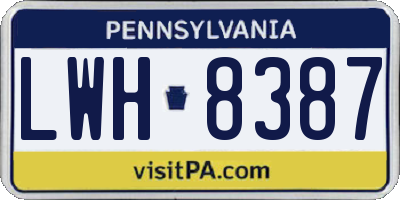 PA license plate LWH8387