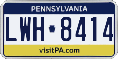PA license plate LWH8414