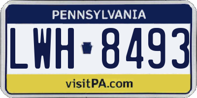 PA license plate LWH8493