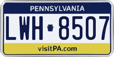 PA license plate LWH8507