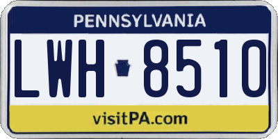 PA license plate LWH8510