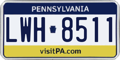 PA license plate LWH8511