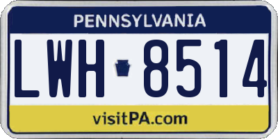 PA license plate LWH8514