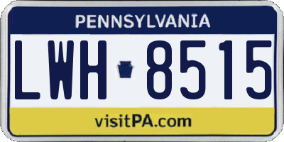 PA license plate LWH8515