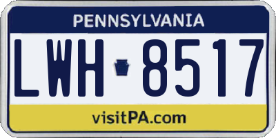 PA license plate LWH8517