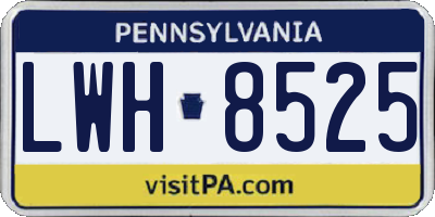 PA license plate LWH8525