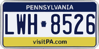 PA license plate LWH8526