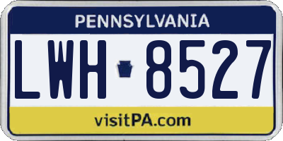 PA license plate LWH8527