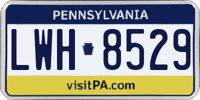PA license plate LWH8529