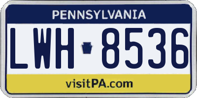 PA license plate LWH8536