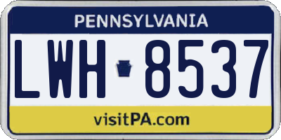 PA license plate LWH8537