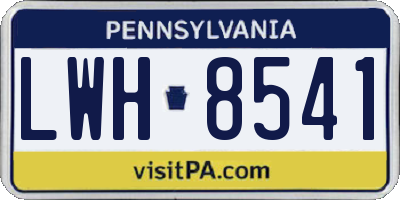 PA license plate LWH8541