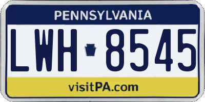 PA license plate LWH8545