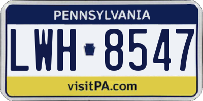 PA license plate LWH8547