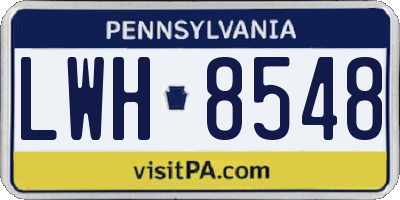 PA license plate LWH8548