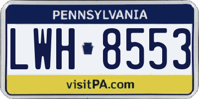 PA license plate LWH8553