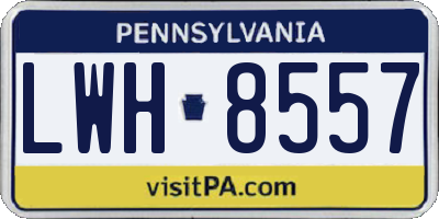 PA license plate LWH8557