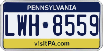 PA license plate LWH8559