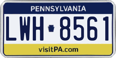 PA license plate LWH8561
