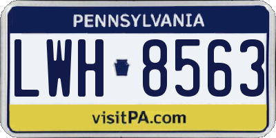 PA license plate LWH8563