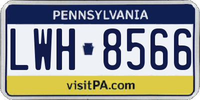 PA license plate LWH8566