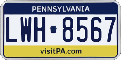PA license plate LWH8567