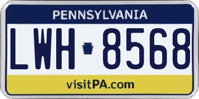 PA license plate LWH8568