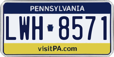 PA license plate LWH8571