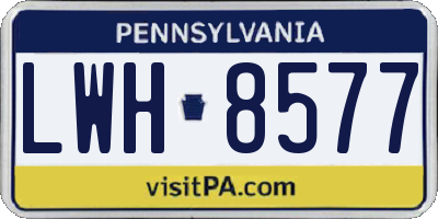 PA license plate LWH8577
