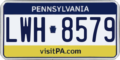PA license plate LWH8579